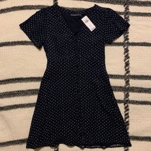 Abercrombie & Fitch Navy Floral Button Up Dress